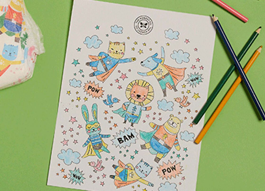 Super Heroes Printable Coloring Page