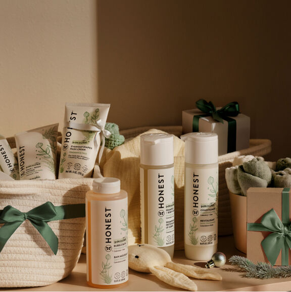 Array of Sensitive Collection Personal Care Products with Holiday Gift Wrapping