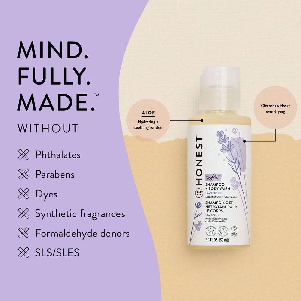 Shampoo + Body Wash, Travel Size, Truly Calming