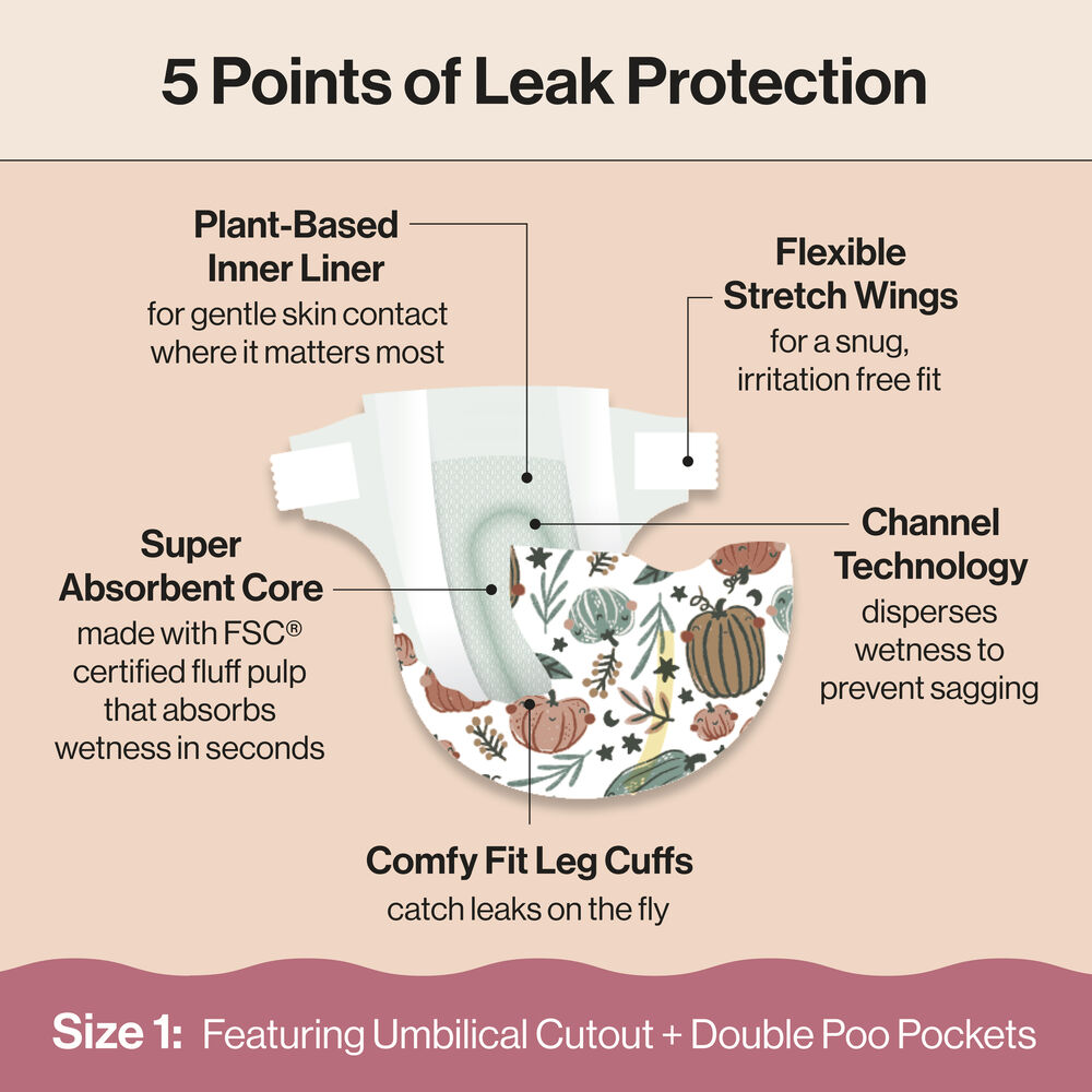 Honest Clean Conscious Diaper®, Bum-kin Patch, Size 1