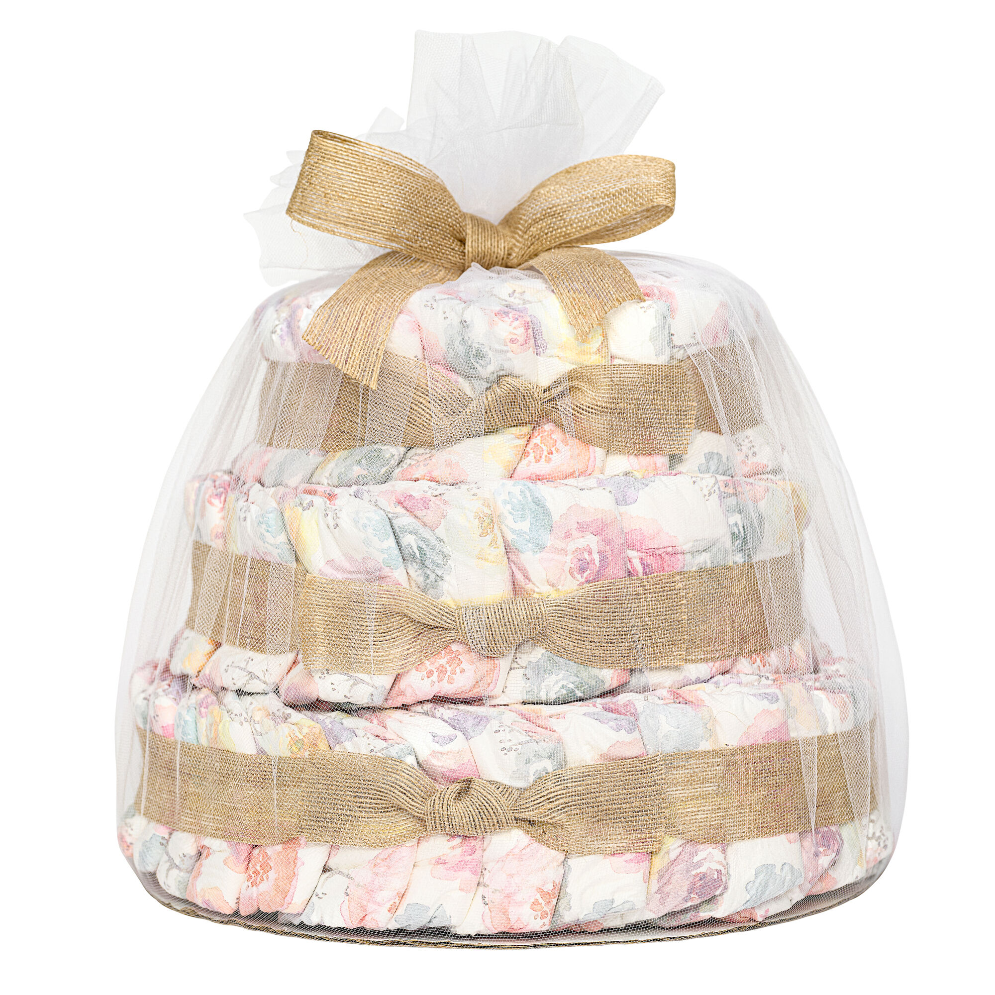 Diaper Cake, Rose Blossoms, Deluxe