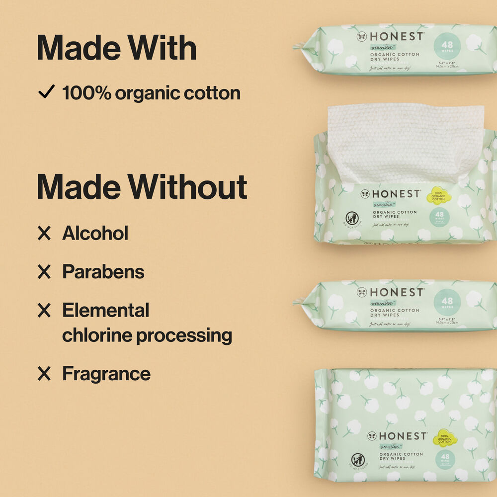 Honest Dry Wipes, 192 Count